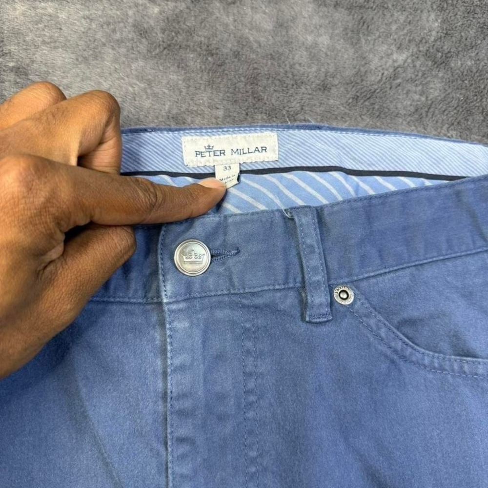 Peter Millar Blue Five Pocket Straight Leg Pants Size 33 chino pants - Picture 4 of 8